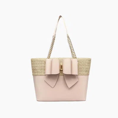 Like Dreams Women's Daisy Bow Dual Vegan Tote Bag In Beige In Sand
