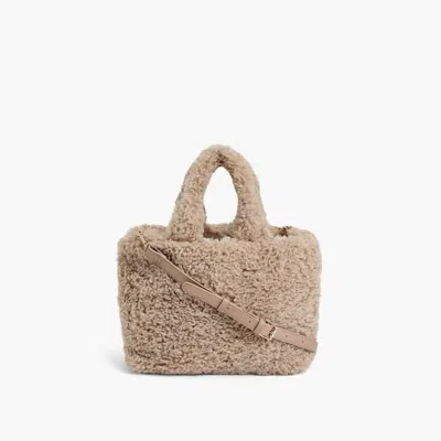 Like Dreams Women's Demi Faux Fur Sherpa Square Shoulder Bag In Tan In Multi