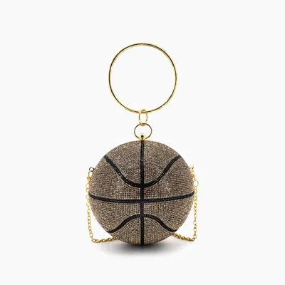 Like Dreams Women's Dribble Rhinestone Basketball Clutch Bag In Gold/black