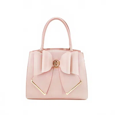 Like Dreams Women's Grace Bowtie Top Handle Satchel Bag In Blush In Gold