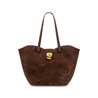Like Dreams Women's Harper Lock Suede Tote Bag In Brown