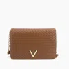 Like Dreams Women's Haven Flap Vegan Woven Crossbody Bag In Cognac In Green