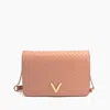 Like Dreams Women's Haven Flap Vegan Woven Crossbody Bag In Coral In Pink