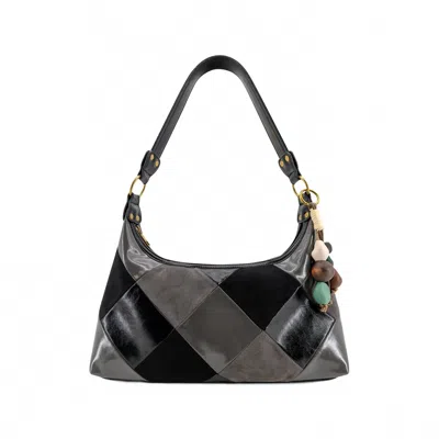 Like Dreams Women's Indie Quilt Shoulder Bag In Black In Pattern