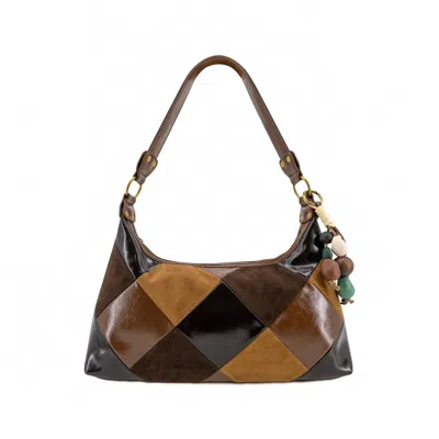 Like Dreams Women's Indie Quilt Shoulder Bag In Brown