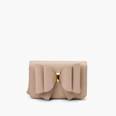 Like Dreams Women's Jane Overflap Bow Crossbody Bag In Beige In Sand