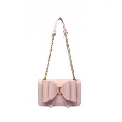 Like Dreams Women's Jane Overflap Bow Crossbody Bag In Blush In Gold
