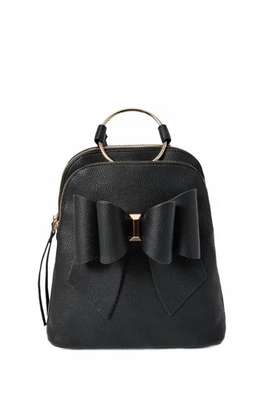 Like Dreams Women's Jasmine Bowtie Backpack Handbag In Black