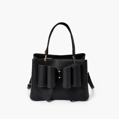 Like Dreams Women's Jenna Bow Vegan Satchel Crossbody Bag In Black