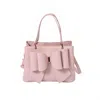 Like Dreams Women's Jenna Bow Vegan Satchel Crossbody Bag In Blush In Gold