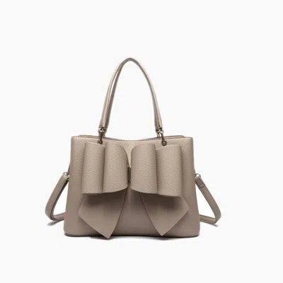 Like Dreams Women's Jenna Bow Vegan Satchel Crossbody Bag In Taupe In Beige