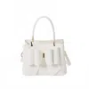 Like Dreams Women's Jenna Bow Vegan Satchel Crossbody Bag In White In White
