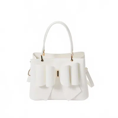 Like Dreams Women's Jenna Bow Vegan Satchel Crossbody Bag In White