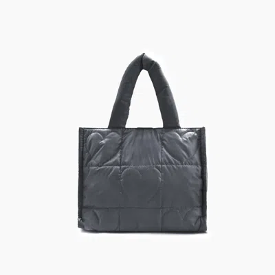 Like Dreams Women's Kiara Quilted Puffer Heart-embossed Tote Bag In Black In Grey
