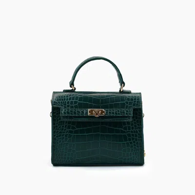 Like Dreams Women's Lantern Faux Croc Crossbody Bag In Green