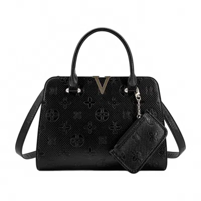 Like Dreams Women's Midori Satchel Chromatic Pattern Crossbody Bag In Black