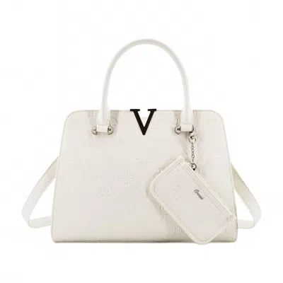 Like Dreams Women's Midori Satchel Chromatic Pattern Crossbody Bag In White