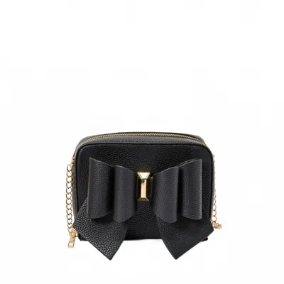 Like Dreams Women's Mini Boxy Bow Vegan Crossbody Bag In Black