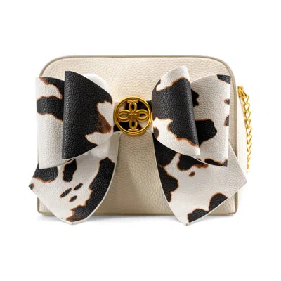 Like Dreams Women's Moo Bow Mini Crossbody Bag In Ivory In Red