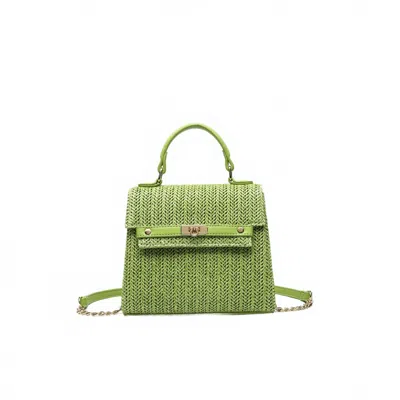 Like Dreams Women's Neo Pastel Straw Crossbody Bag In Green