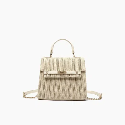Like Dreams Women's Neo Pastel Straw Crossbody Bag In Ivory In Beige