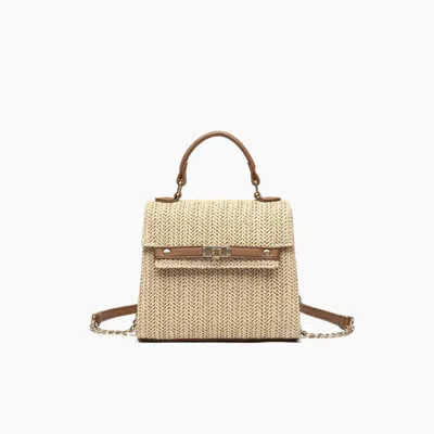 Like Dreams Women's Neo Pastel Straw Crossbody Bag In Natural In Beige