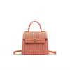 Like Dreams Women's Neo Pastel Straw Crossbody Bag In Orange In Multi