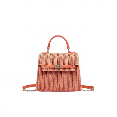 Like Dreams Women's Neo Pastel Straw Crossbody Bag In Orange