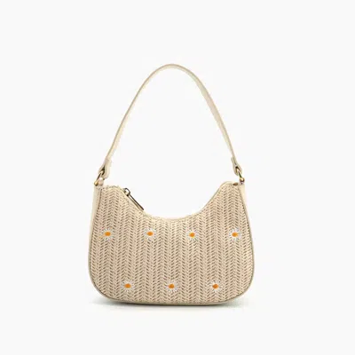 Like Dreams Women's Nyomi Floral Straw Top Handle Shoulder Bag In Ivory In Multi