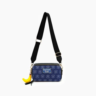 Like Dreams Women's Paul Frank Goin' Bananas Crossbody Bag In Light Denim In Purple