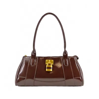 Like Dreams Women's Pecan Lock East West Shoulder Bag In Brown