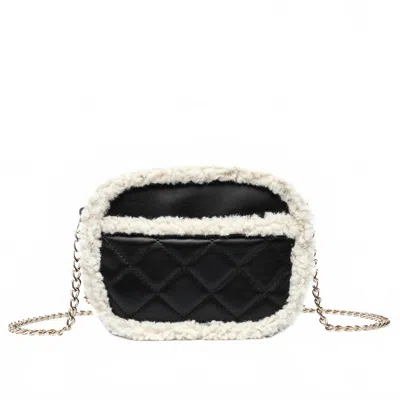 Like Dreams Women's Pumpkin Patch Vegan Sherpa Crossbody Bag In Black