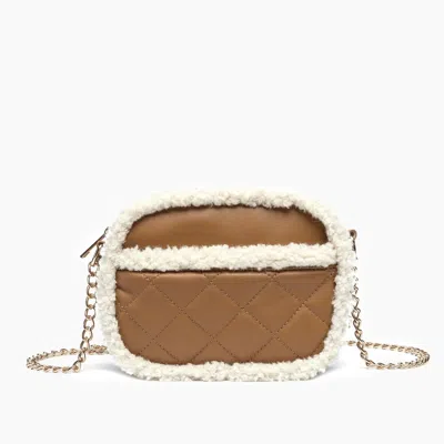 Like Dreams Women's Pumpkin Patch Vegan Sherpa Crossbody Bag In Camel In Brown