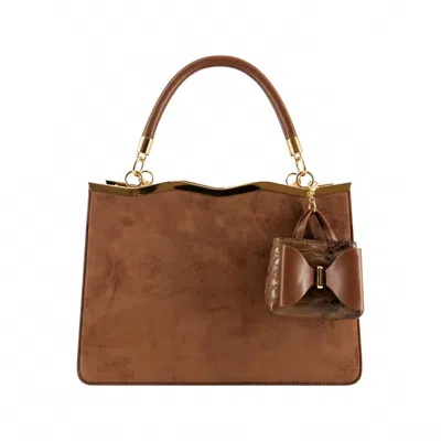 Like Dreams Women's Ramona Suede Mini Charm Crossbody Bag In Coffee In Brown