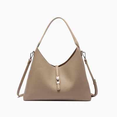 Like Dreams Women's Sienna Vegan Pebble Hobo Shoulder Bag In Beige In Sand