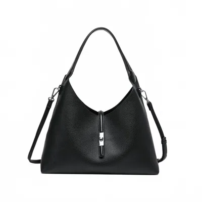Like Dreams Women's Sienna Vegan Pebble Hobo Shoulder Bag In Black