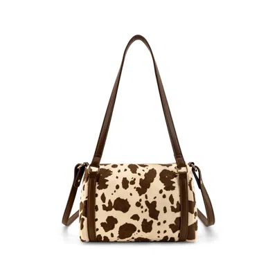 Like Dreams Women's Soe Cow Print Crossbody Bag In Brown