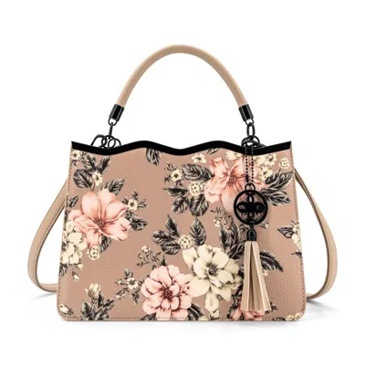 Like Dreams Women's Violette Floral Print Crossbody Satchel Bag In Beige In Sand