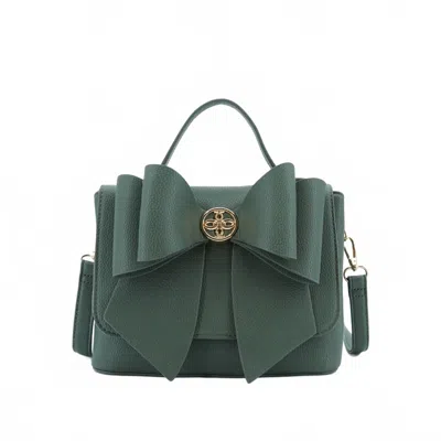 Like Dreams Women's Zoey Double Bow Crossbody Bag In Dark Olive In Green