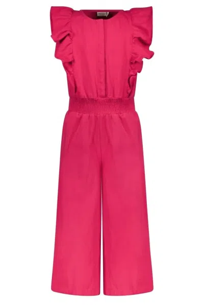 Like Flo Kids' Girls' Tencel Flutter Jumpsuit In Fuchsia In Pink