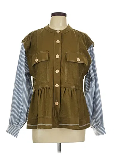 Pre-owned Like Love 3/4 Sleeve Blouse In Green