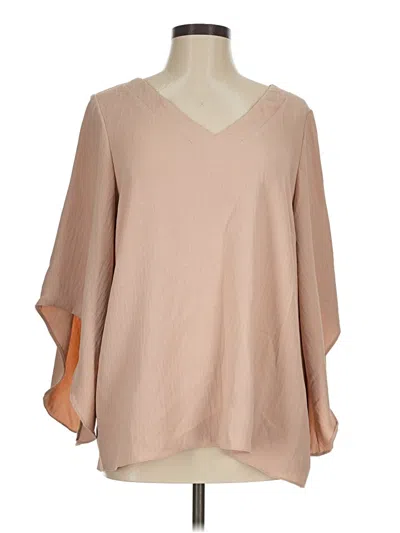 Pre-owned Like Love 3/4 Sleeve Blouse In Tan