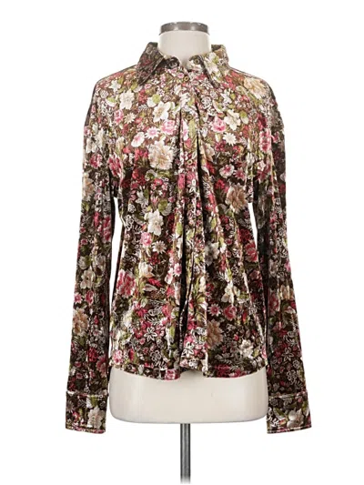 Pre-owned Like Love Long Sleeve Blouse In Brown