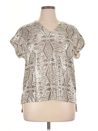 Pre-owned Like Love Short Sleeve Blouse In Silver