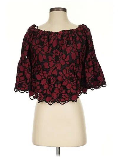 Pre-owned Likely 3/4 Sleeve Blouse In Burgundy