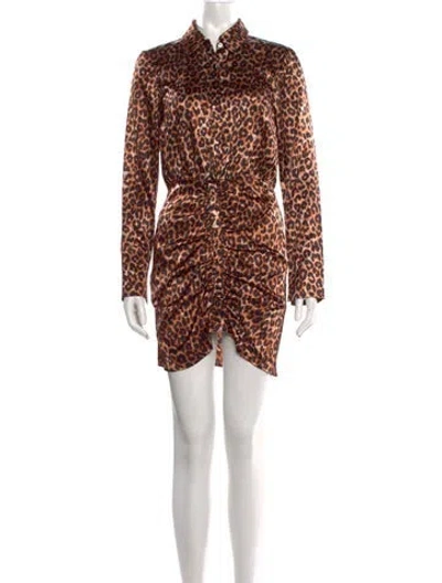 Pre-owned Likely Animal Print Mini Dress In Brown