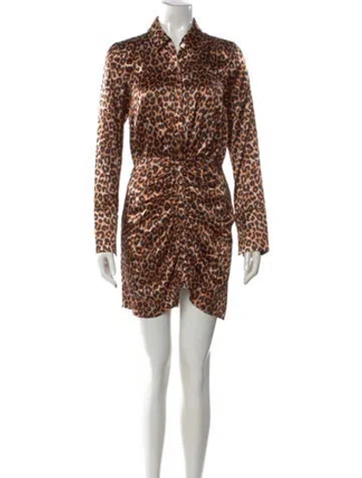 Pre-owned Likely Animal Print Mini Dress In Neutral