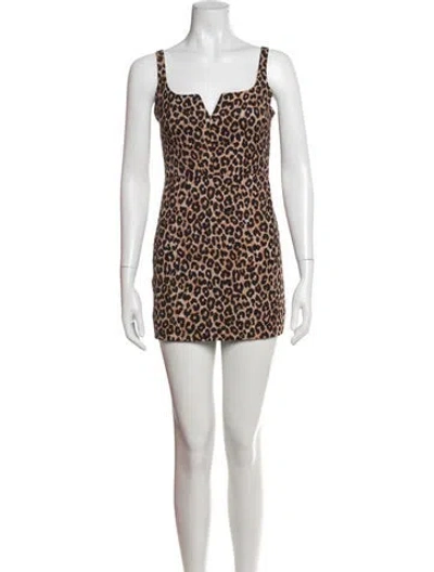Pre-owned Likely Animal Print Mini Dress In Neutrals