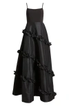 Likely Arissa Ruffle Ballgown In Black
