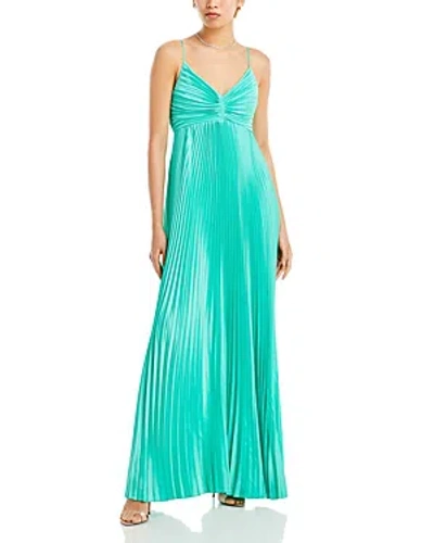 Likely Women's Asra Satin Pleated Gown In Baltic Sea